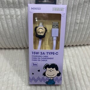 LUCY-Peanuts 1m Type-C Charging Cable - Purple.Snoopy Colorful Collection.New